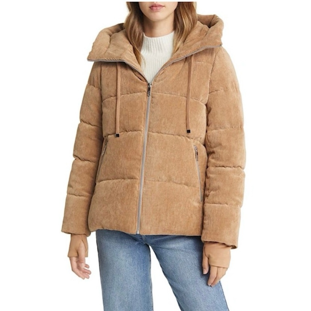 Sam Edelman Women's Corduroy Puffer Jacket Size XS Camel